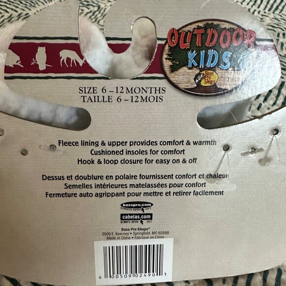 Outdoor Kids Baby Booties 6-12 Months White & Pink Fleece Lined Non-Slip Soles H - Picture 6 of 6